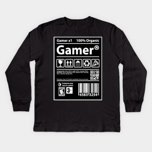 Gamer, Funny Humour Packaging Kids Long Sleeve T-Shirt